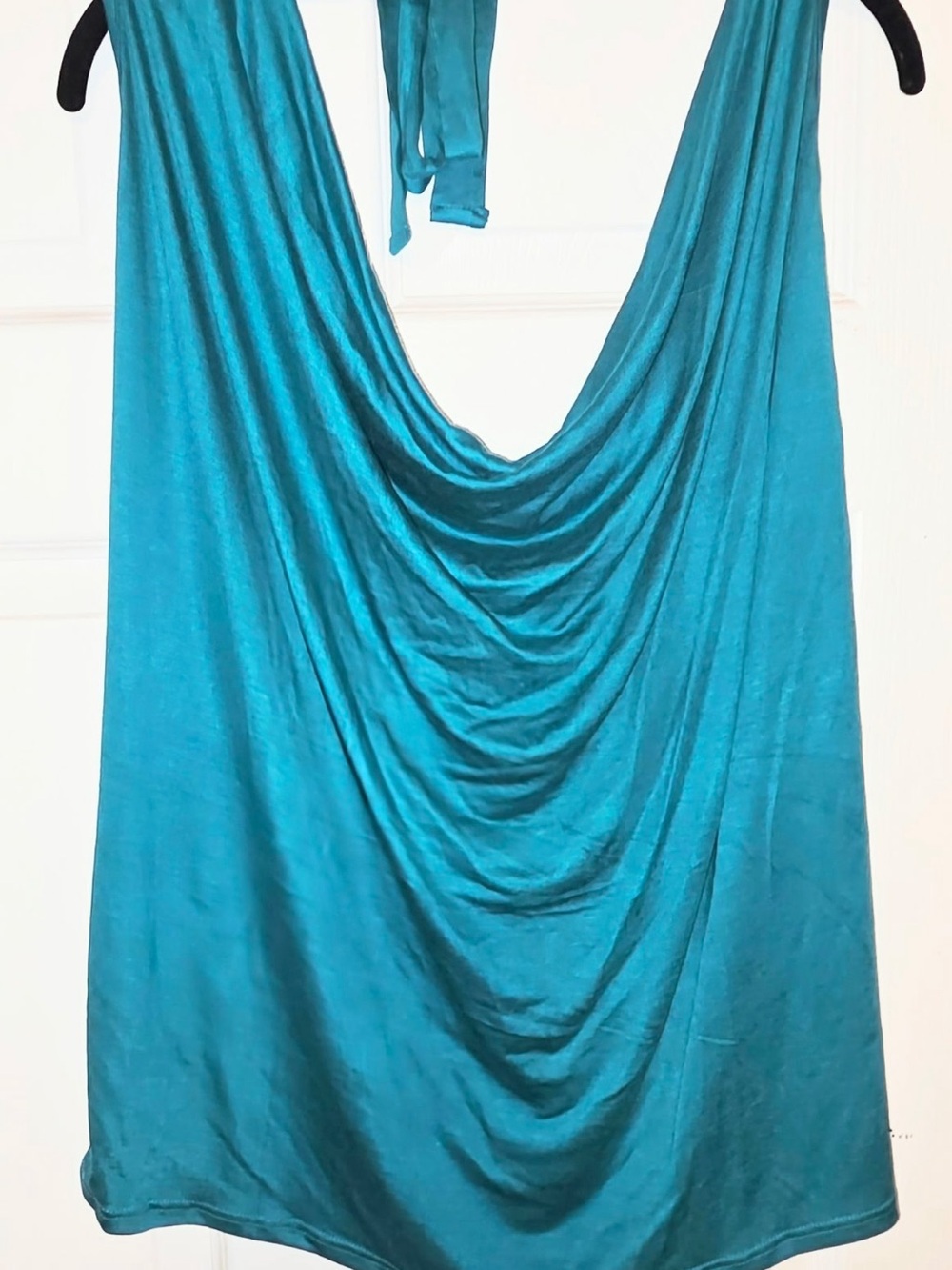 BiBi Teal Draped Cowl Neck Sleeveless Top